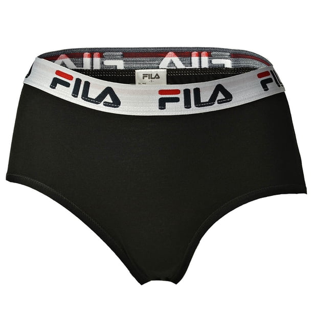 FILA Calzoncillos de mujer con estilo - Pantalones, cintura con logo, algodón elástico, unicolor, XS-XL Negro S (Small)