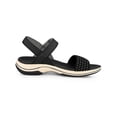 thumbnail image 2 of BLISSFUL STEP Women's Hook and Loop Strap Platform Wedge Heel Sandals Black (Size 6), 2 of 6