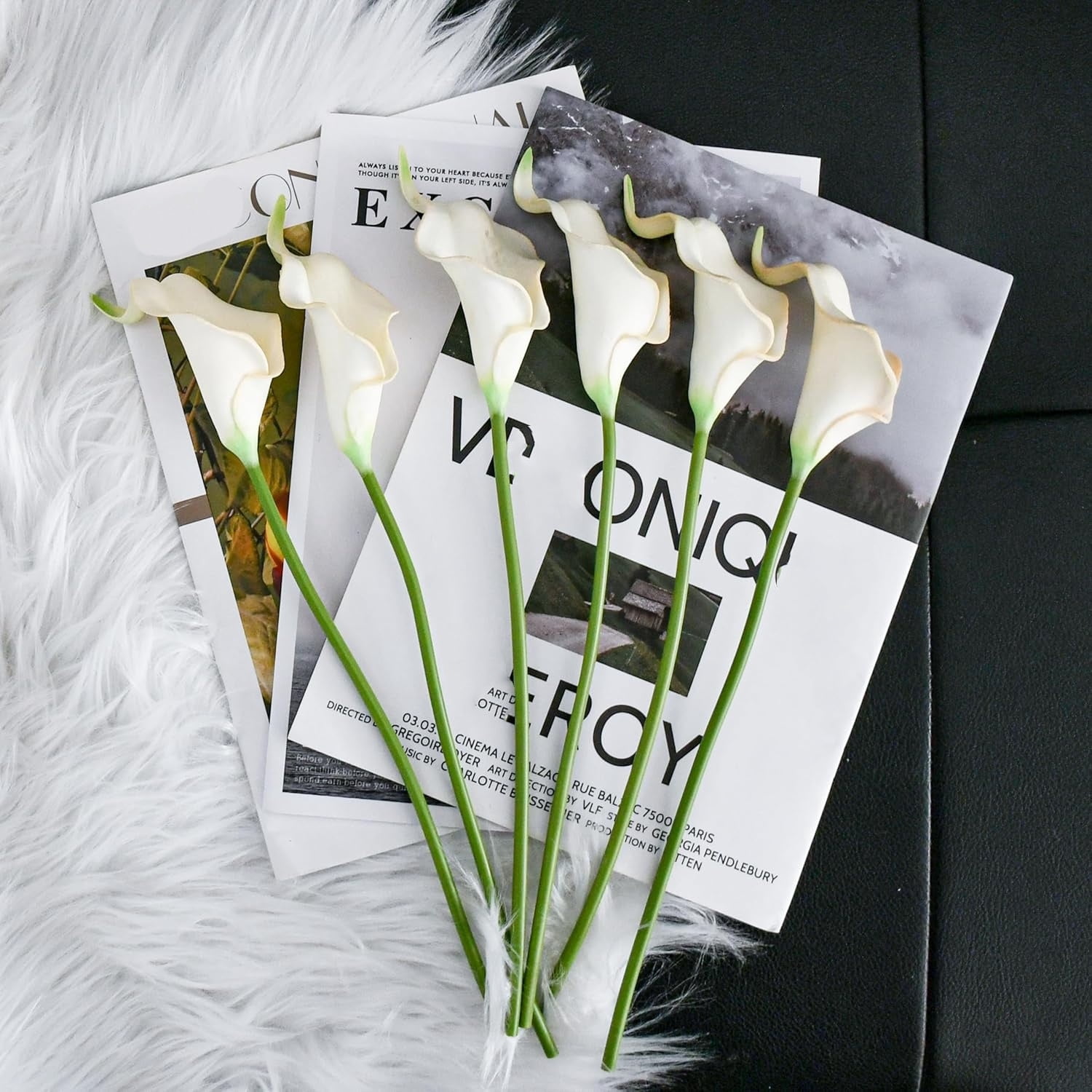Calla Lily Flowers,Artificial White Spring Flowers,Bridal Wedding Festival Decor Bouquet,Topboutique Fake Flower Bouquet for Wedding Mother's Day Party Home Decorations,Pack of 20