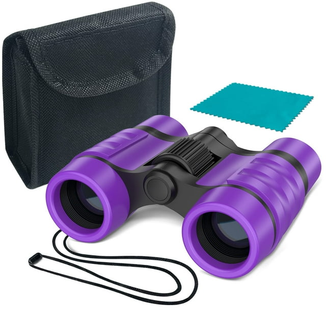 Binoculares ESSENSON Kids con aumento de 4 x 30 mm para niños de 3 a 12 años, color morado