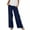 #07 Navy 【Mix & Match: Stock Up on Your Favorite Colors】, variant on Women's Tencel Loose Wide Leg Pants, Mid Elastic Waist, Tummy Control, Straight Leg Trousers for Casual, Walking, Travel, Office, Lounge, Soft Summer | TruBelle,Black S