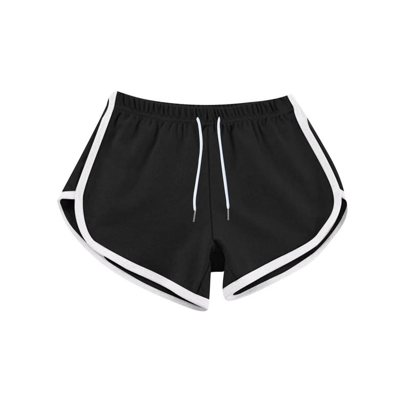 Ashirexll Athletic Shorts for Women, Solid Color Plus Size