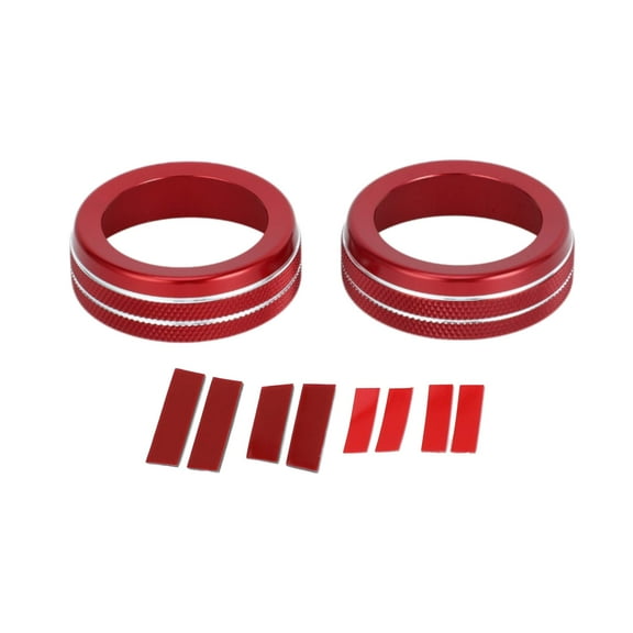 Unique Bargains AC Climate Heater Switch Knob Cover Interior Trim for Hyundai Elantra 21-24 Aluminum Alloy Red 2 Pcs