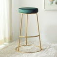thumbnail image 2 of SAFAVIEH Sabina Round Backless Bar Stool, Malachite Green/Gold, 2 of 9