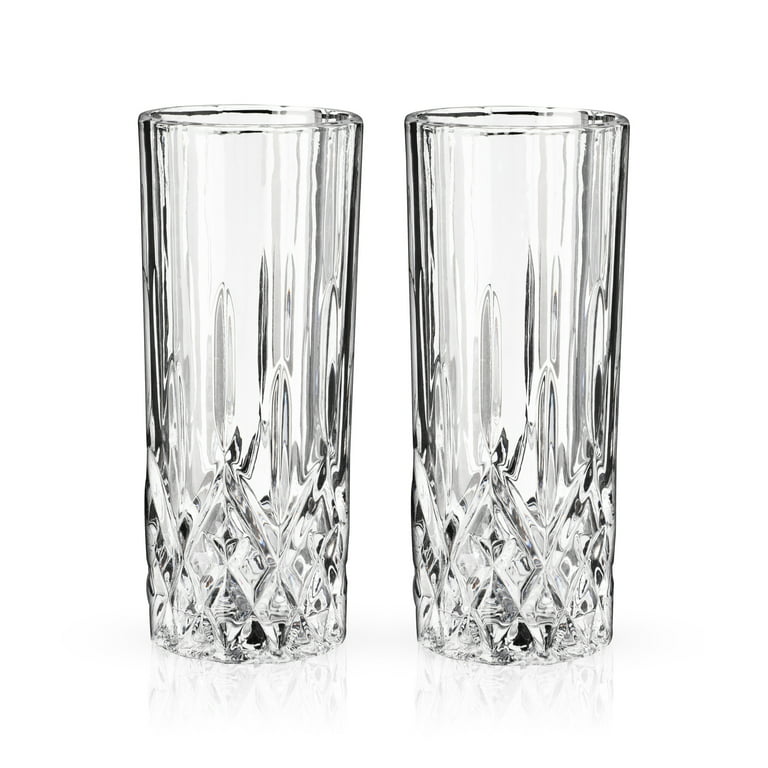 Viski Crystal Highball Tumblers Set of 2 - Premium Crystal Drinking Glasses,  Fancy High ball Tall Cocktail Glassware Gift Set, 16 oz 