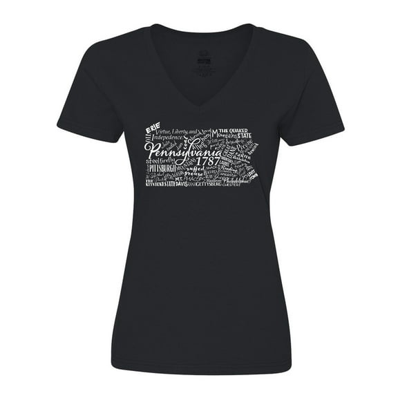 Inktastic Pennsylvania State word salad Women's V-Neck T-Shirt
