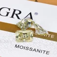 thumbnail image 5 of 3 Carat Radiant Cut Moissanitefor Women,D color VVS1 - 18k White Gold Over Silver - Yellow, 5 of 7
