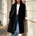 thumbnail image 6 of Smsaxvxz Women’s Notched Lapel Double Breasted Pea Coat Long Coats Fall Winter Jackets 2026 Black XL, 6 of 9
