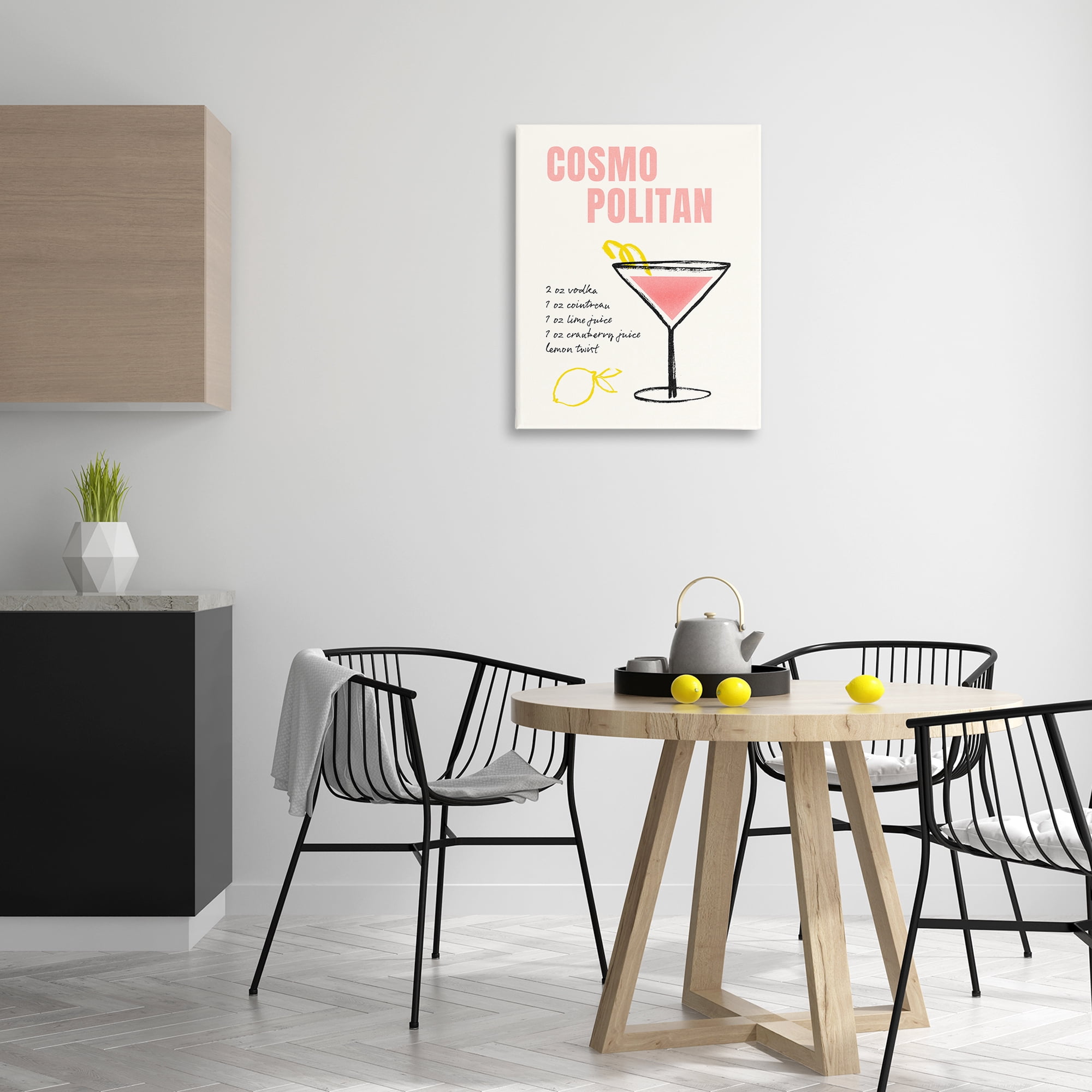 Stupell Industries Cosmopolitan Drink Recipe Food & Beverage Painting Gallery Wrapped Canvas Art Print Wall Art, 24 x 30