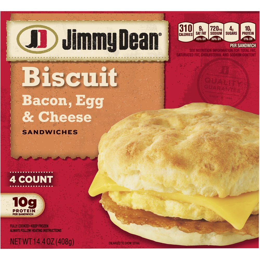 Jimmy Dean® Bacon, Egg & Cheese Biscuit Sandwiches, 4 Count (Frozen