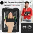 thumbnail image 4 of TJS for iPad 9th (2021) / 8th (2020) / 7th (2019) / Generation 10.2 Inch Case with Pencil Holder, Rotatable Hand Strap Kickstand Hybrid Heavy Duty Shockproof Protective Case (Black), 4 of 6