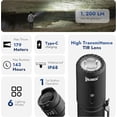 thumbnail image 4 of WUBEN C3 Rechargeable Flashlight, 1200 Lumens, 6 Modes, IP68 Waterproof, Tactical LED Flashlight for Camping, Emergency, Hunting, 4 of 11
