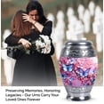 thumbnail image 3 of Blue Butterfly On A Pink Meadow - Cremation Container - Funeral s For Adult - 10 Inch - Large - Cremation Memorial - Human Cremation Urns - Large Urns For Human Ashes - Urn For Ashes For Men, 3 of 5