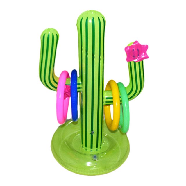 Juego de lanzamiento de anillo de Cactus inflable para niños juego Ehuebsd clásico de inteligencia