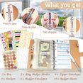 thumbnail image 2 of Money Saving Binder with Cash Envelopes, Including Zipper PVC Pockets, Cash Envelopes, Stickers and Pen, White and Khaki, 2 of 6