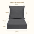 thumbnail image 5 of Heathered Solid Dark Grey Deep Seating Cushion Set, 5 of 8
