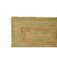 thumbnail image 2 of Rectangle Rug Natural Jute Rug Hand Braided Beige and Green Color Rounding Line Area Rug, 2 of 5