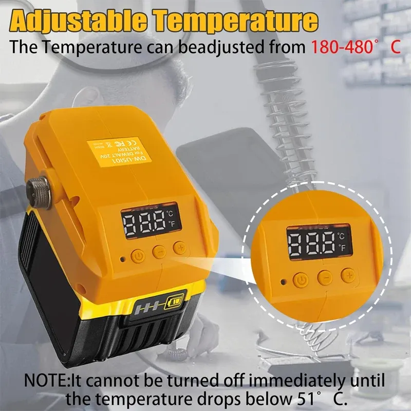 60W Wireless Electric Soldering Iron Station for Makita/Dewalt/Milwaukee/Einhell/Craftsman 18V 20V Lithium Battery Welding Repair Tool with Stand