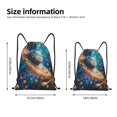 thumbnail image 2 of Xecao Colorful Planet Universe Pattern Sports Drawstring Backpack - String Swim Gym Bag with Wet Proof Pocket for Women&Men-Medium, 2 of 6
