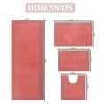 thumbnail image 3 of Home Weavers Luxury Collection 100% Cotton Reversible Bathroom Rug Set Machine Washable Bathroom Rug, Bath Rug, U Shaped Contour, Runner, Coral Color 4 Piece Bath Rug set, 3 of 5