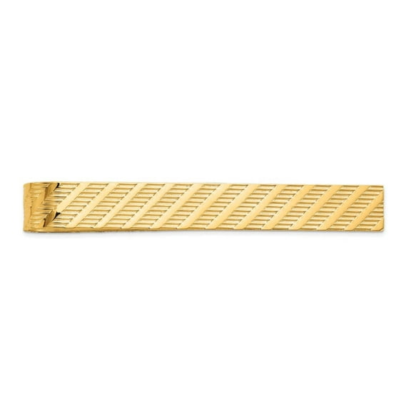 Primal Gold 14 Karat Yellow Gold Textured Tie Bar