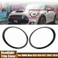 thumbnail image 2 of Car Accessories Front Headlight Trim Covers Decorative Frame Fit For BMW Mini R55 R56 R57 2007-2015, 2 of 7