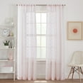 thumbnail image 2 of (2 pack) Your Zone Diamond Clip Sheer Single Curtain Panel, Pink Starlight, 38"W x 84"L, 2 of 7