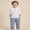 Blue, variant on Kids Boys Summer Outfits Solid Color Buttons Short Sleeve Shirts and Elastic Waist Long Pants 2Pcs Clothes Set