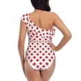 thumbnail image 5 of Pofeuu Red Cross Print Women's One Piece Swimsuits One Shoulder Swimwear Asymmetric Ruffle Monokinis Bathing Suits-XX-Large, 5 of 6