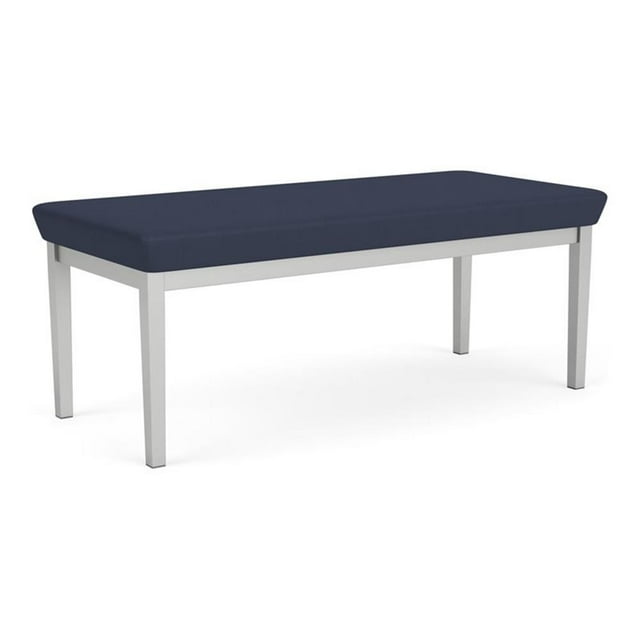 Banc 2 Places Lenox en Acier pour Réception Salle d'Attente Soins de Santé / Acier Argenté / Bleu