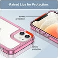 thumbnail image 3 of TECH CIRCLE for iPhone 12 Case, 6.1 Inch, Transparent Back Scratch Shock Resistant Rubber Soft TPU Bumper Heavy Duty Acrylic Hard Case Cover, Rose, 3 of 8
