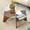 31.5" Walnut Coffee Table, variant on Hi loPres 31.5" Round Glass Coffee Table, Tempered Glass Center Table with Fan-Shaped Storage Pedestal and Light Wood Grain Legs for Living Room