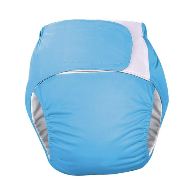 Pañal de tela para adultos antifugas laterales para mujeres y hombres mayores Azul claro