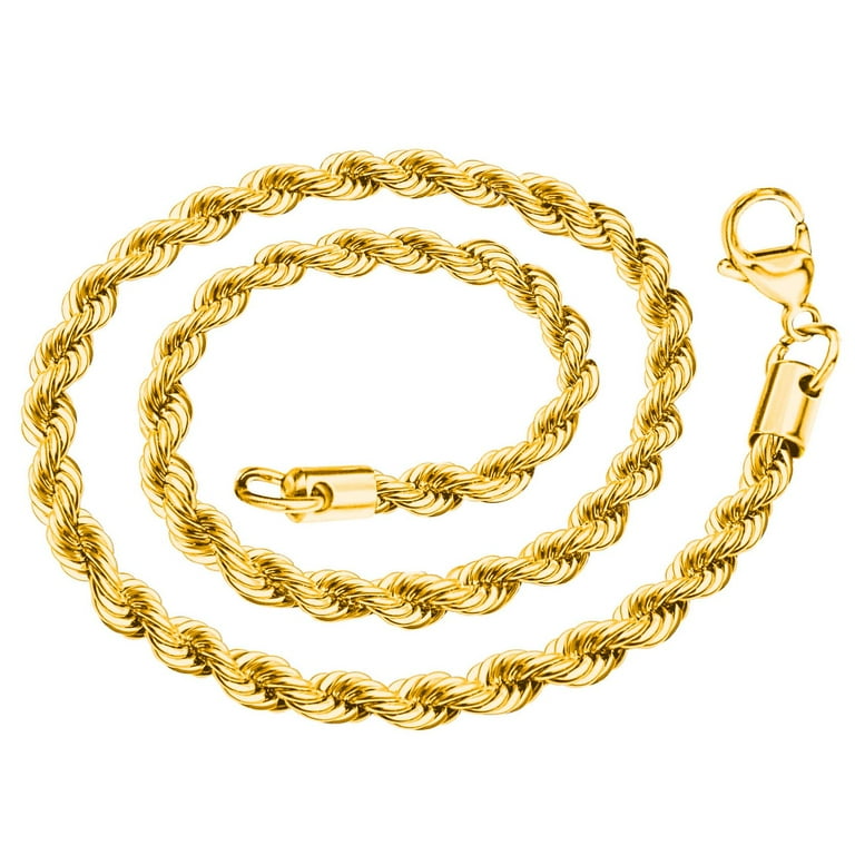 8mm gold plated rope chain deals