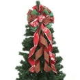 thumbnail image 5 of Christmas Wreath Bow Large Red Christmas Bow Tree Topper, Burlap Polyester Edge Gift Bowknot for Christmas Wedding Party Holiday Home Indoor Outdoor Decoration, 5 of 9