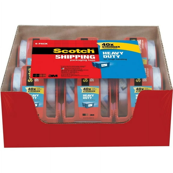 Scotch 3850 Heavy-Duty Packaging Tape in Sure Start Disp., 1.88" x 800", Clear, 6/Pack -MMM1426