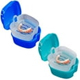 thumbnail image 1 of Denture Case, Medical Grade Pp Material Portable Denture Cup With Strainer Basket For Easy Retainer Cleaning And Storage, 1 of 5