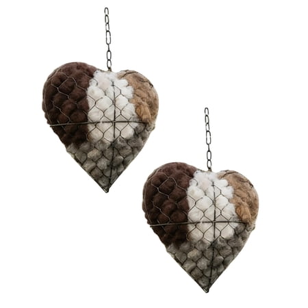 2Pcs Handmade Fiber Bird Nesting Heart – Alpaca Fiber Bird Nesting & Handmade Alpaca Fiber Bird Nesting Heart Alpaca Bird Nesting Heart Fiber Bird Nesting Heart Bird Nesting Material for Garden