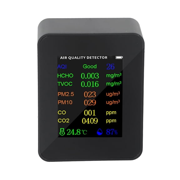 Air Quality Detector 10 In 1 PM2 5 PM10 HCHO AQI Temperature Humidity Tester TFT Colour Display Mobile Phone TUYA APP Control
