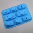 thumbnail image 4 of Juego de 2 moldes de silicona antiadherentes para magdalenas, pastel de chocolate, molde de jabón, magdalenas y gelatina, molde con forma de coches de dibujos animados, 4 of 5