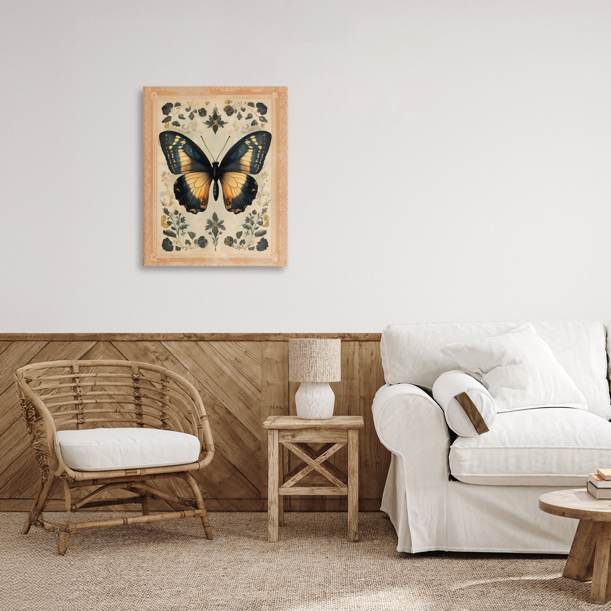 Stupell Industries Vintage Butterfly Botanical Illustration Canvas Wall Art, design by Arlington Prints