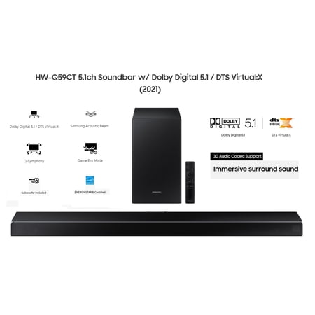 Restored Samsung HW-Q59CT 5.1-Channel Soundbar with Acoustic Beam (Refurbished)