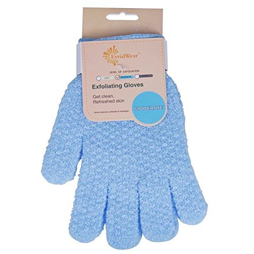 EvridWear Exfoliating Dual Texture Bath Gloves for Shower, Spa, Massage