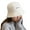 White, variant on D-GROEE Winter Plush Fuzzy Sherpa Bucket Hat Letter Label Thickened Casual Fisherman Hats for Women