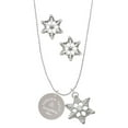 thumbnail image 1 of Delight Jewelry Stainless Steel Pumpkin Spice and Everything Nice Disc - Silver tone Snowflake Charm Necklace and Stud Earrings, 1 of 4