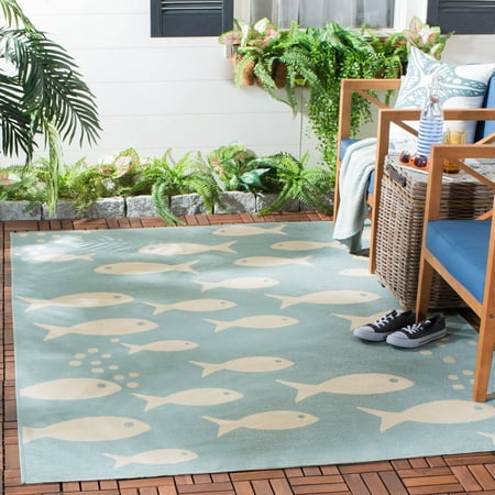 Safavieh Courtyard Trena Fish Print Indoor Outdoor Area Rug