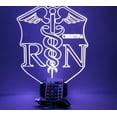 thumbnail image 4 of RN Nursing Registered Nurse Caregiver Medic Attendant Carer Night Light Up LED Engraved Custom Name Free Personalized Gift Table Lamp Room Decor with Remote, 16 Color Options, It's Wow, 4 of 10
