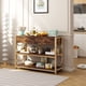 thumbnail image 2 of Consola mesa con cajones y 3 niveles almacenamiento estantes - sofa mesa para sala de estar, entrada, behind couch, hallway, foyer, dormitorio, kitchen (rustic brown), 2 of 7