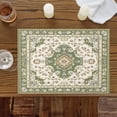 thumbnail image 2 of Sage Green Placemats for Dinning Table Set of 4, Southwest Tribal Antique Boho-Chic Farmhouse Burlap Kitchen Place Mats Waterproof Cloth Table Mats, Indoor Outdoor Placemats Easy Clean Dinner Decor, 2 of 8