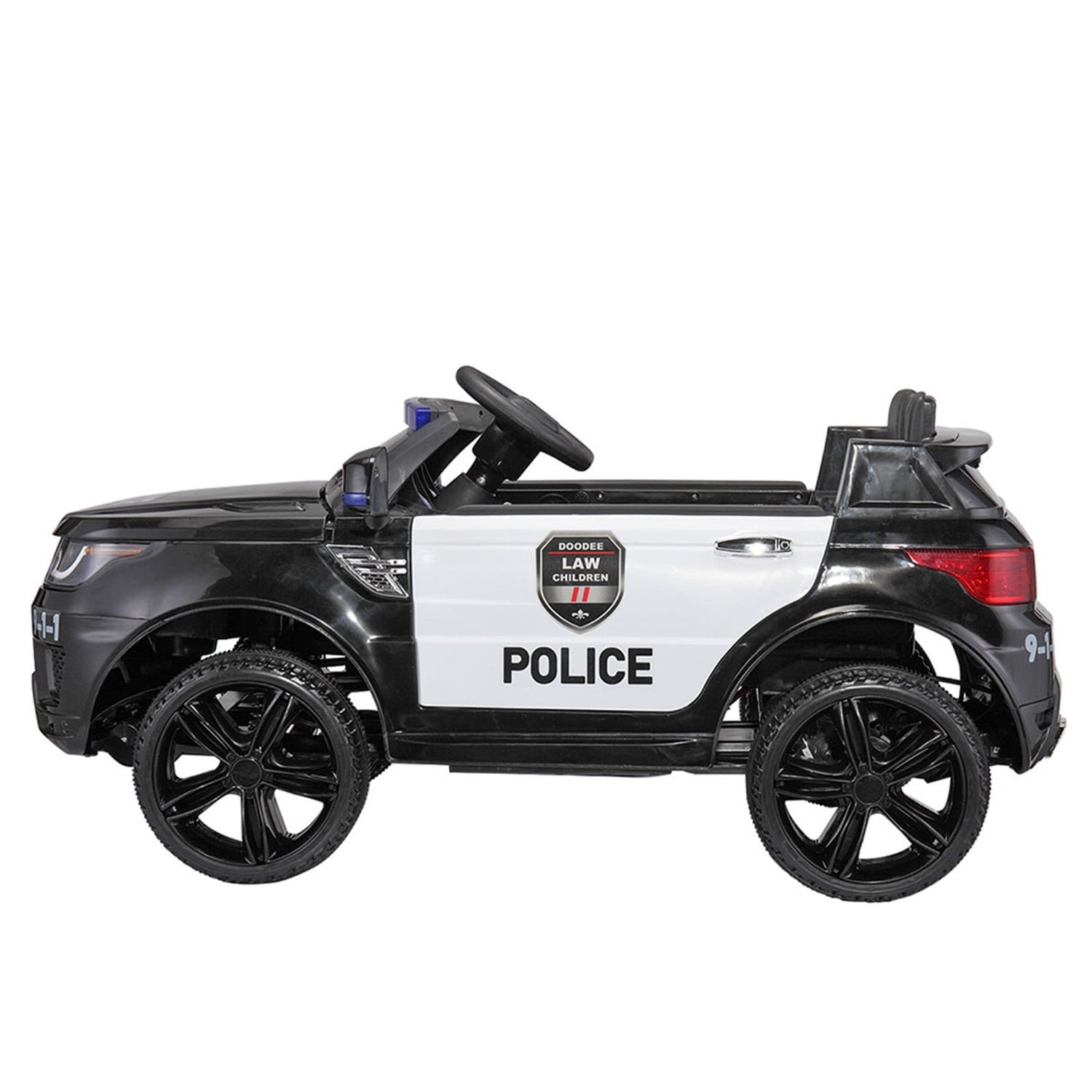 CIPACHO 12V Kids Ride On SUV Electric Cop Car with Remote Control, Siren Sounds Alarming Lights, Music Story, Black